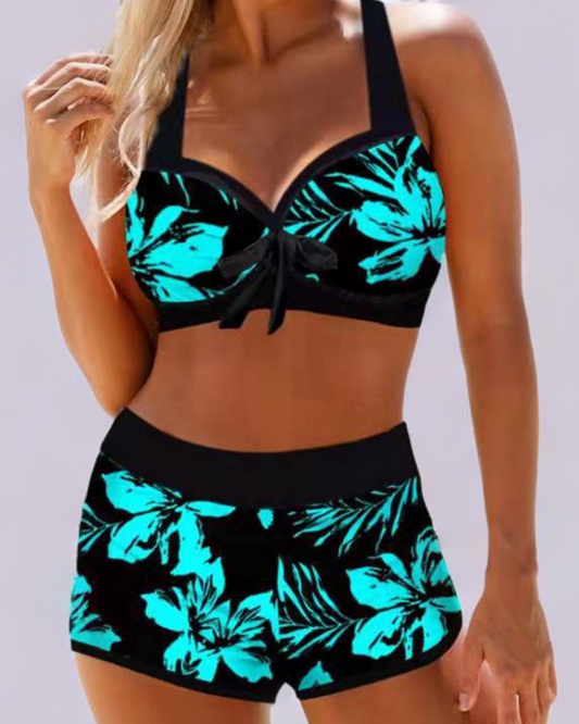 Dames Rekbare Hoge Taille Badpak | Elegante Bloemenprint Zomer Outfit 0