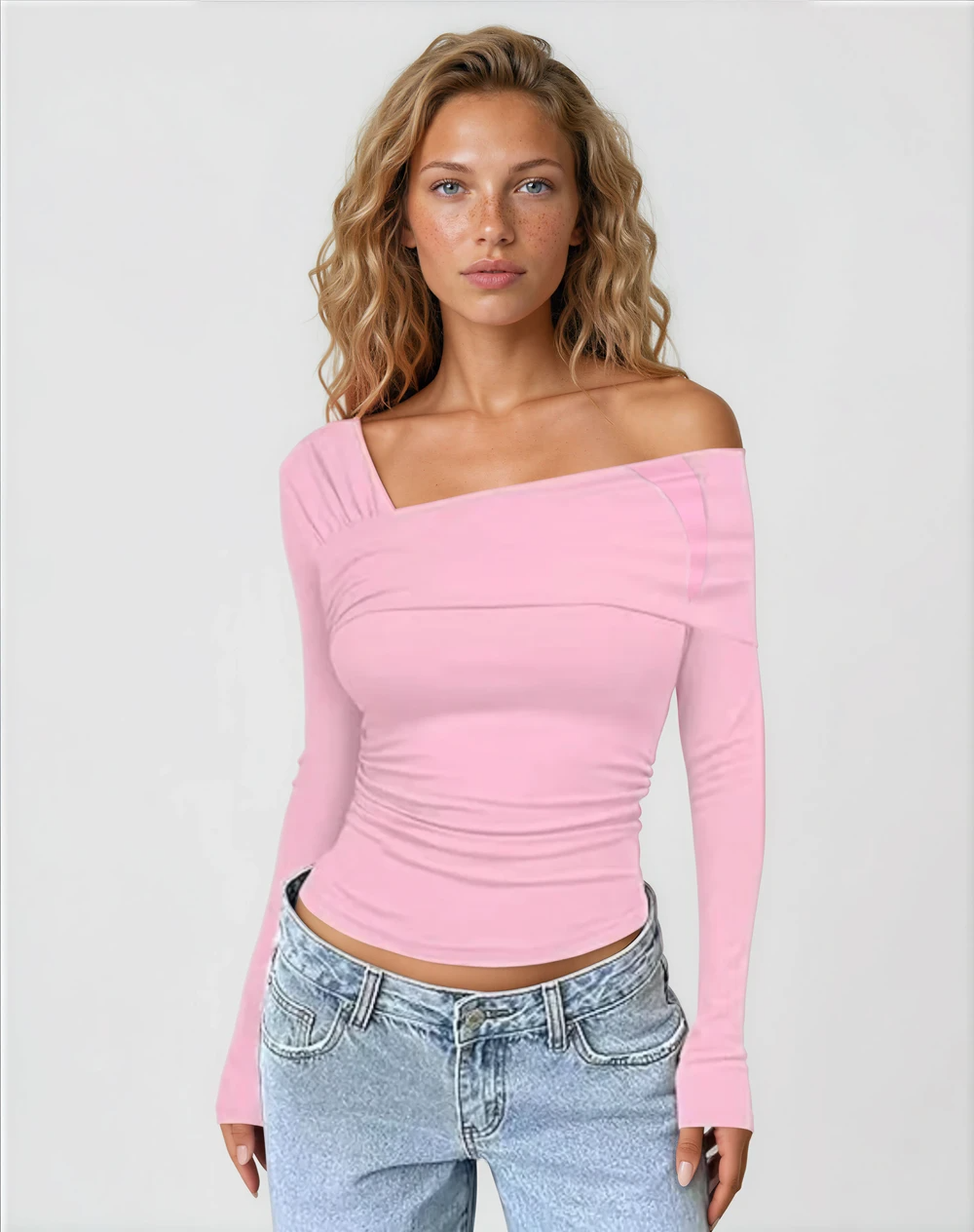 Dames Ribbelstructuur Long Sleeve Top | Comfortabele Aansluitende Basis Top 6