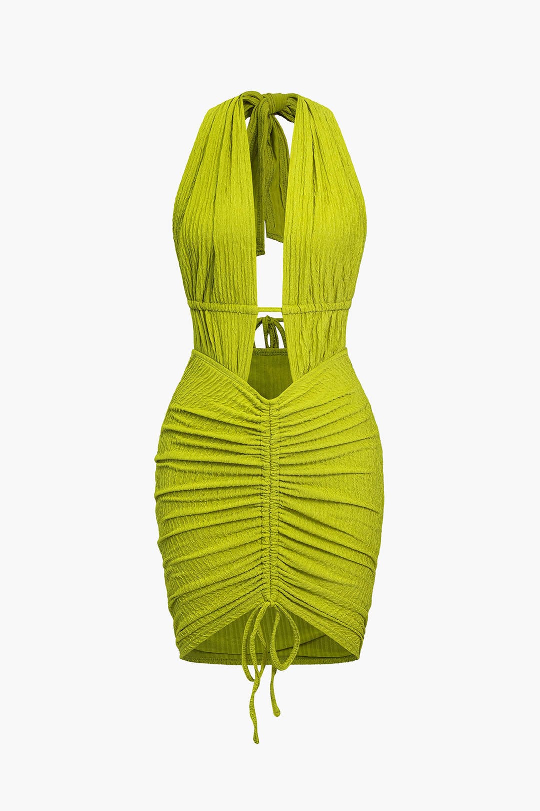 Dames Rimpel Halter Minikleed | Sexy Zomer Jurk voor Feesten en Festivals 0