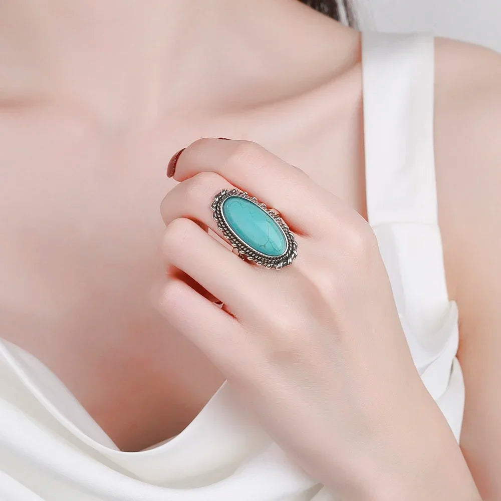 Dames Ring Zilver met Turkoois | Elegant Tijdloos Sieraad voor Elke Gelegenheid 5