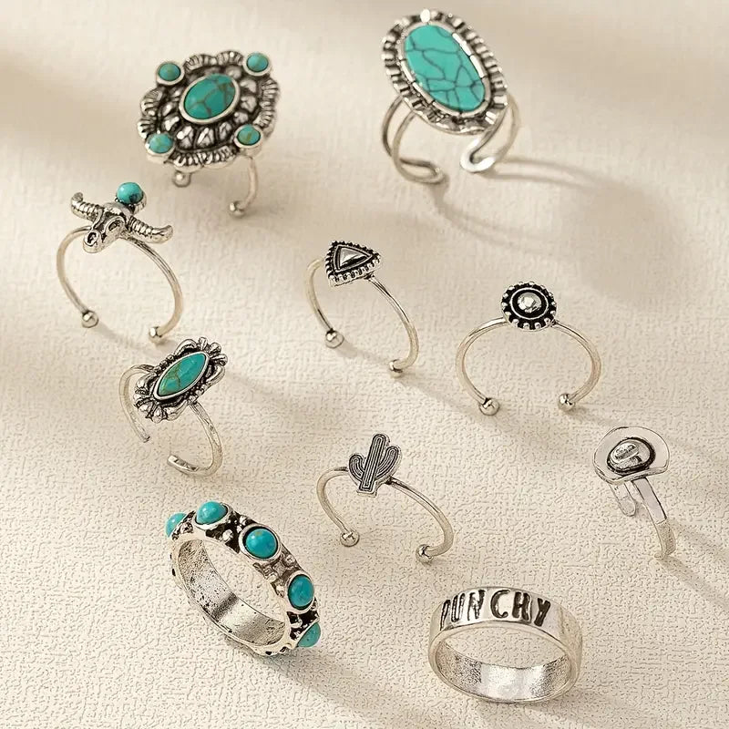 Dames Sieraden | 10-Delige Westerse Ringenset | Elegant en Tijdloos Accessoire 2