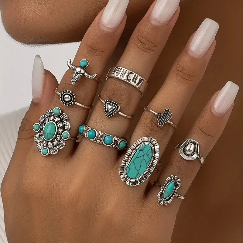 Dames Sieraden | 10-Delige Westerse Ringenset | Elegant en Tijdloos Accessoire 3