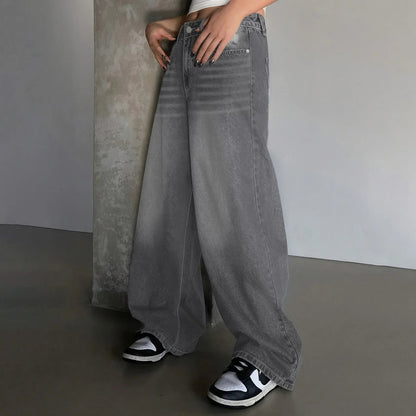 Dames Stevig Denim Baggy Wide Leg Jeans | Comfortabele Hoge Taille Spijkerbroek voor Voorjaar en Zomer 3