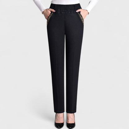 Dames Stretch Denim Spijkerbroek | Comfortabele Flatterende Pasvorm met Zijzakken 1