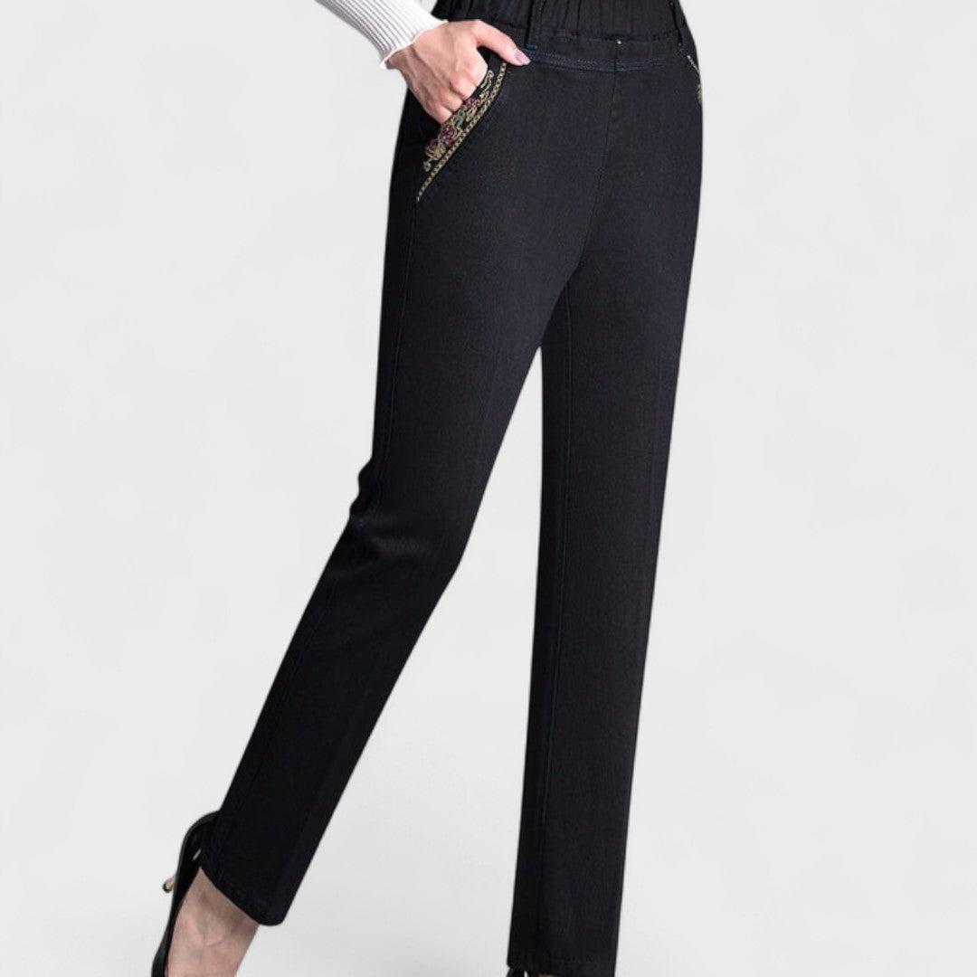 Dames Stretch Denim Spijkerbroek | Comfortabele Flatterende Pasvorm met Zijzakken 3