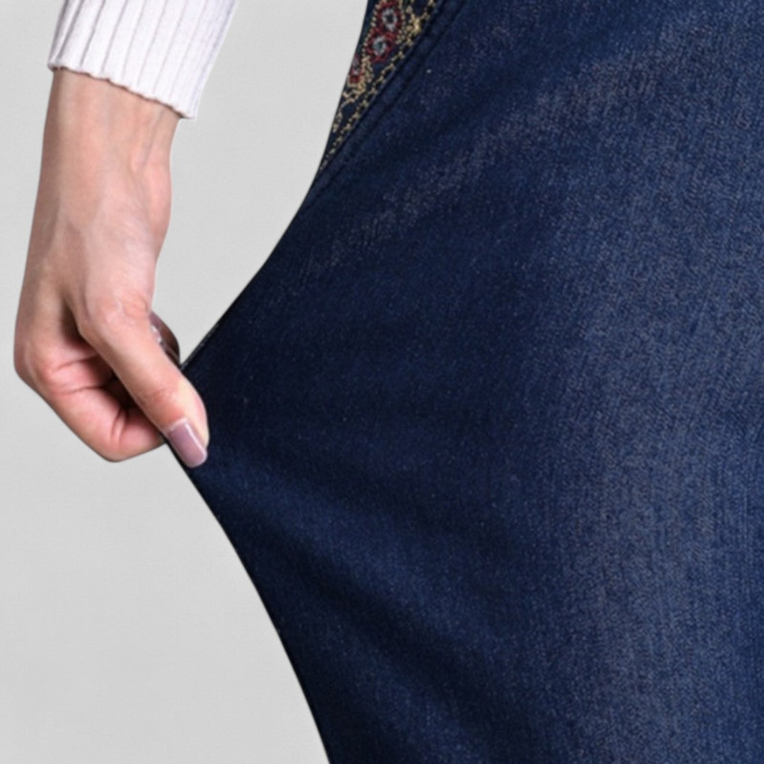 Dames Stretch Denim Spijkerbroek | Comfortabele Flatterende Pasvorm met Zijzakken 4