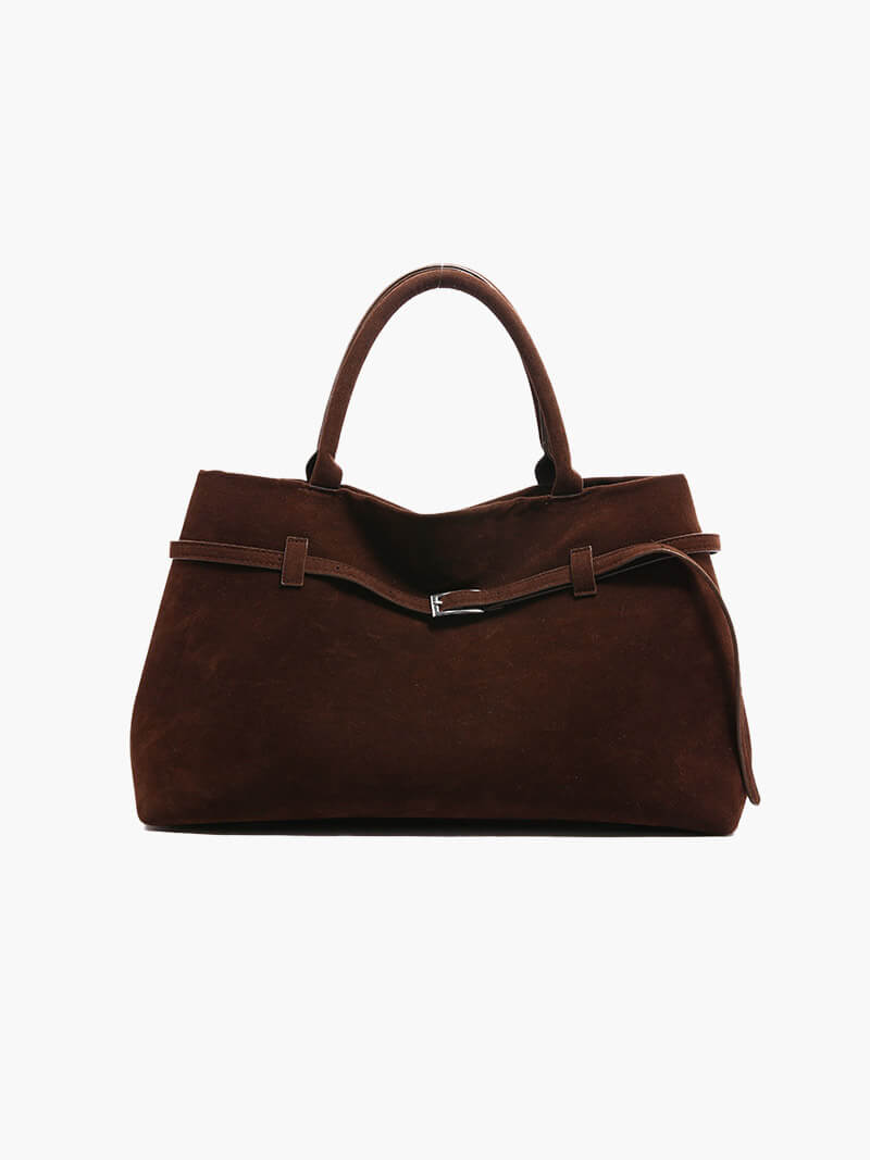 Dames Suède Handtas | Luxe Ruime Tote Bag met Comfortabele Handgrepen 0