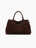 Dames Suède Handtas | Luxe Ruime Tote Bag met Comfortabele Handgrepen 0