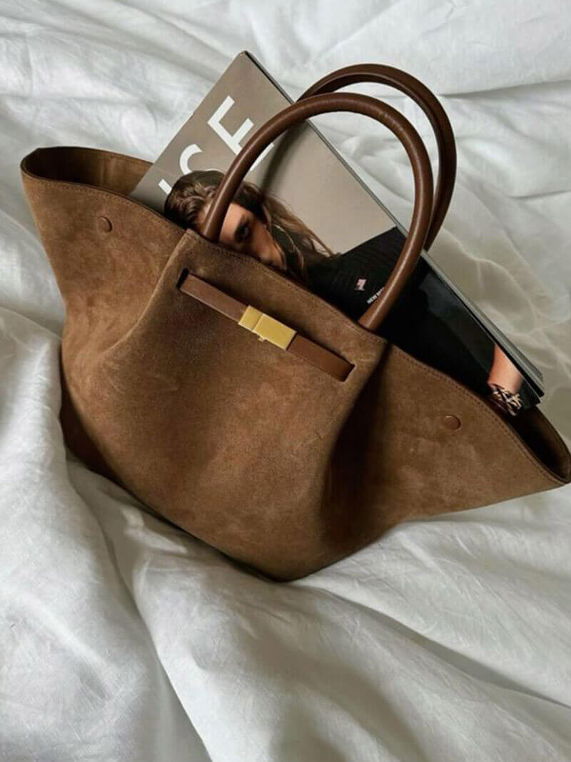 Dames Suède Handtas | Stijlvol Ruime Tas met Elegante Afwerking 2