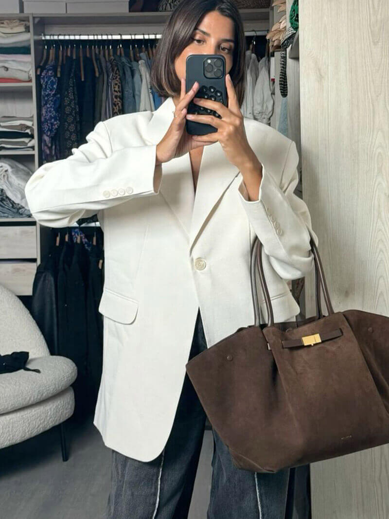 Dames Suède Handtas | Stijlvol Ruime Tas met Elegante Afwerking 3