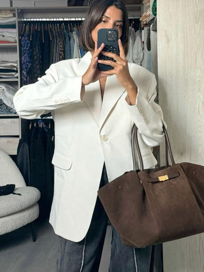 Dames Suède Handtas | Stijlvol Ruime Tas met Elegante Afwerking 3