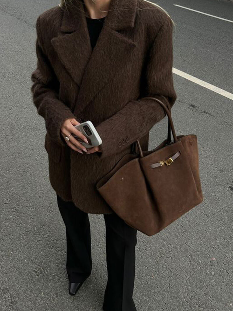 Dames Suède Handtas | Stijlvol Ruime Tas met Elegante Afwerking 5