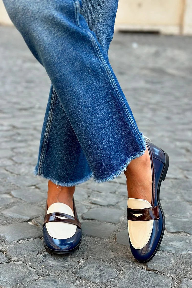 Dames Suède Instaploafers | Tweekleurige Elegante Casual Schoenen 0