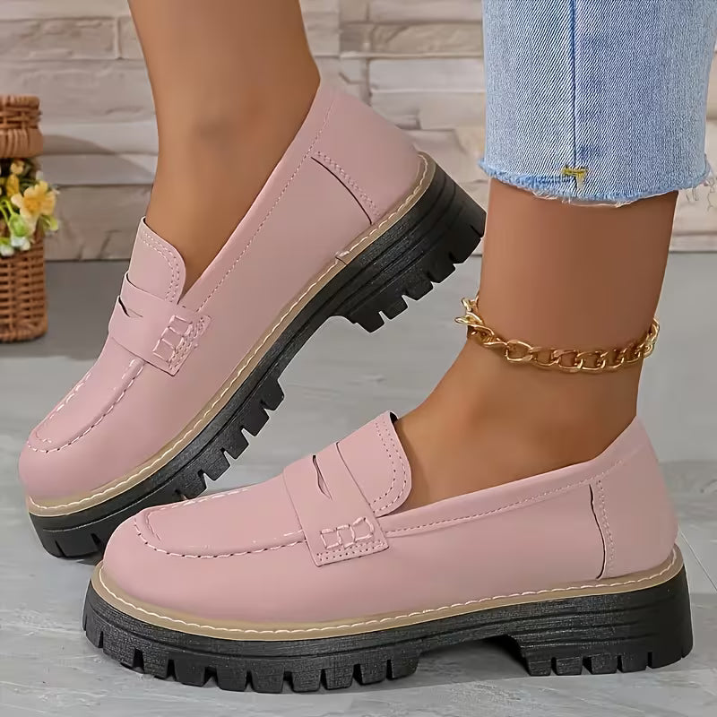 Dames Suède Platform Loafers | Comfortabele Chunky Casual Schoenen voor Voorjaar 1