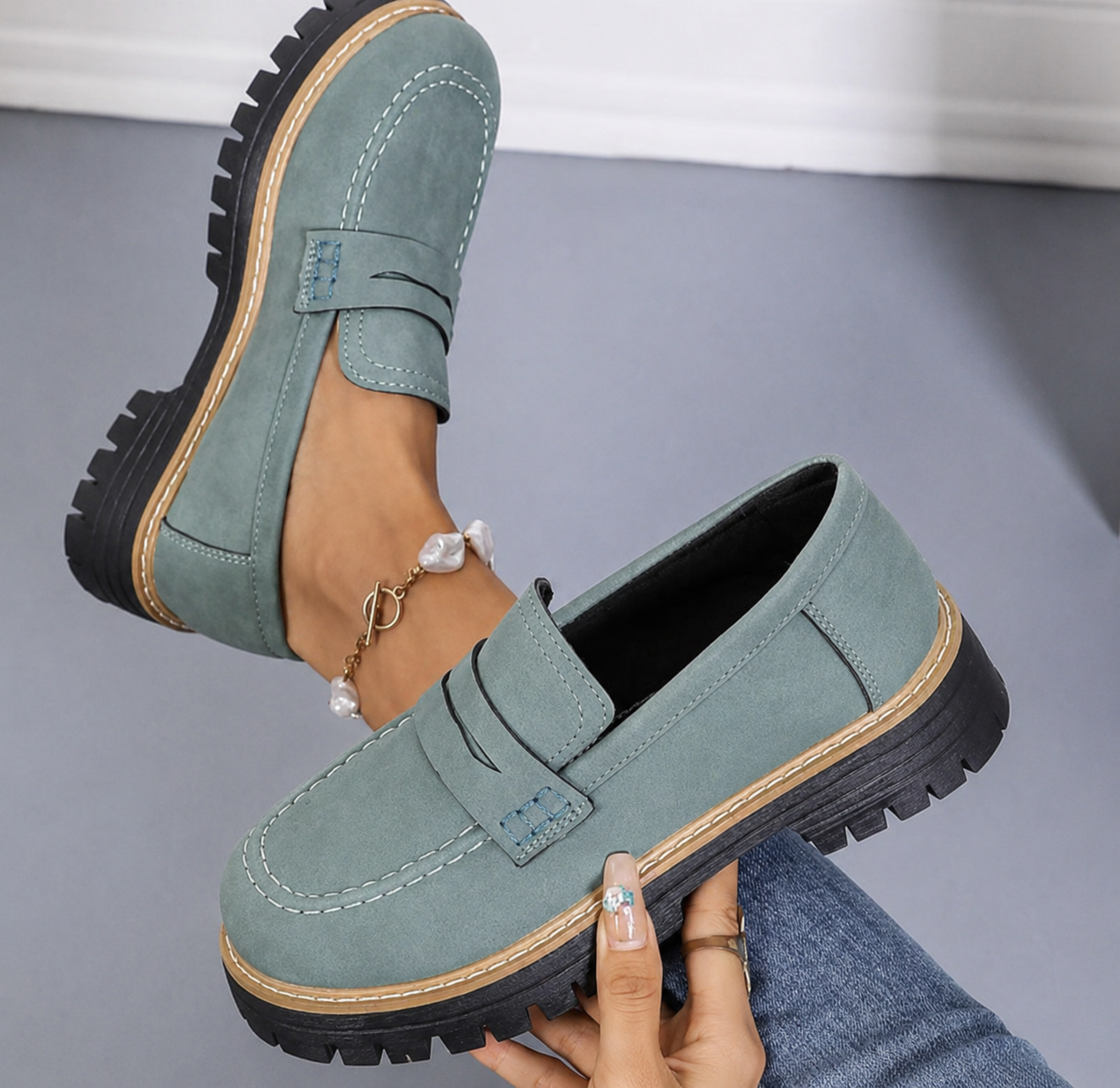 Dames Suède Platform Loafers | Comfortabele Chunky Casual Schoenen voor Voorjaar 2