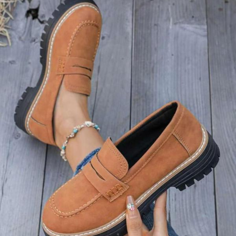 Dames Suède Platform Loafers | Comfortabele Chunky Casual Schoenen voor Voorjaar 3