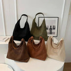 Dames Suède Schoudertas | Elegante Minimalistische Handtas in Roestbruin 8