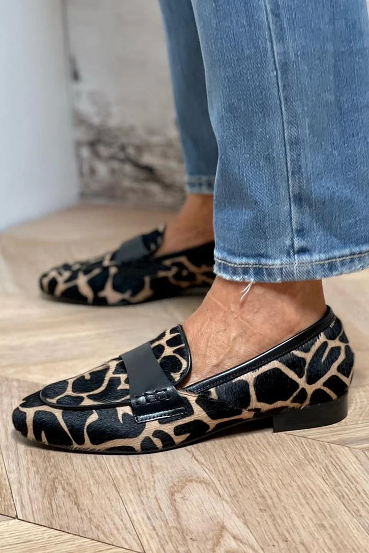 Dames Synthetische Dierenprint Loafers | Comfortabele Stijlvolle Casual Schoenen 0