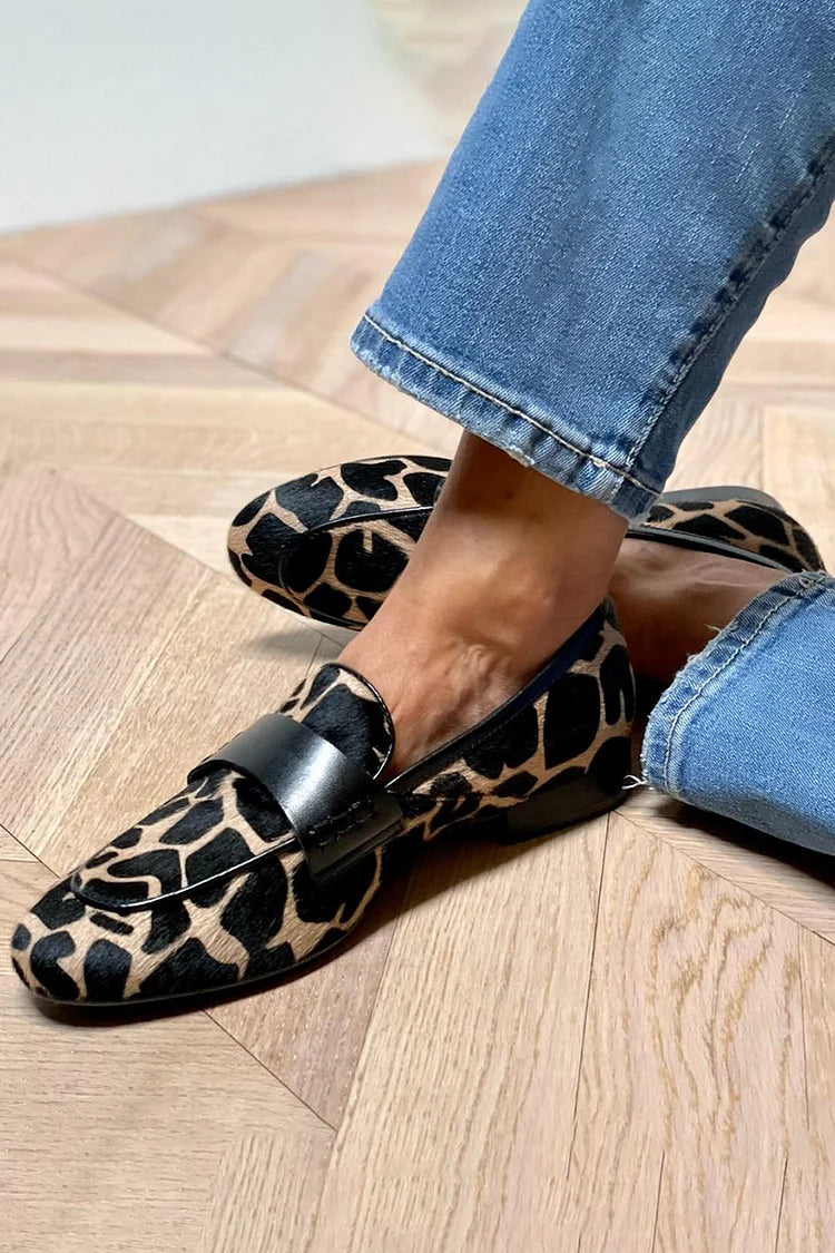 Dames Synthetische Koeienprint Loafers | Stijlvolle Comfortabele Instappers 2