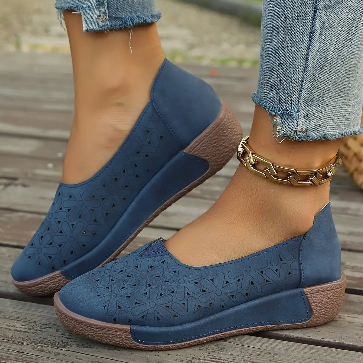 Dames Textured Zwarte Platform Loafers | Comfortabele Slip-On Schoenen voor Elke Dag 2