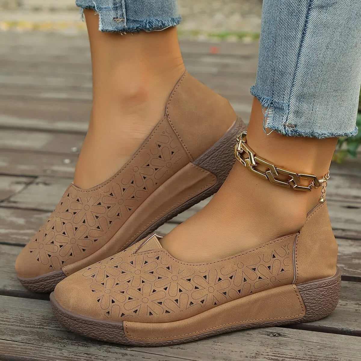 Dames Textured Zwarte Platform Loafers | Comfortabele Slip-On Schoenen voor Elke Dag 4