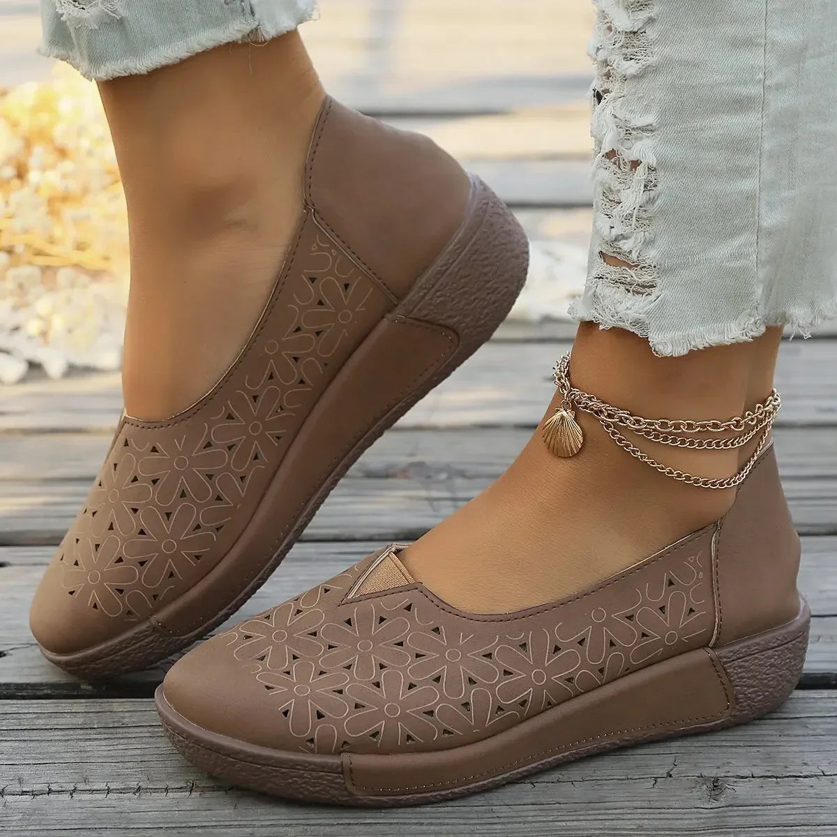 Dames Textured Zwarte Platform Loafers | Comfortabele Slip-On Schoenen voor Elke Dag 5