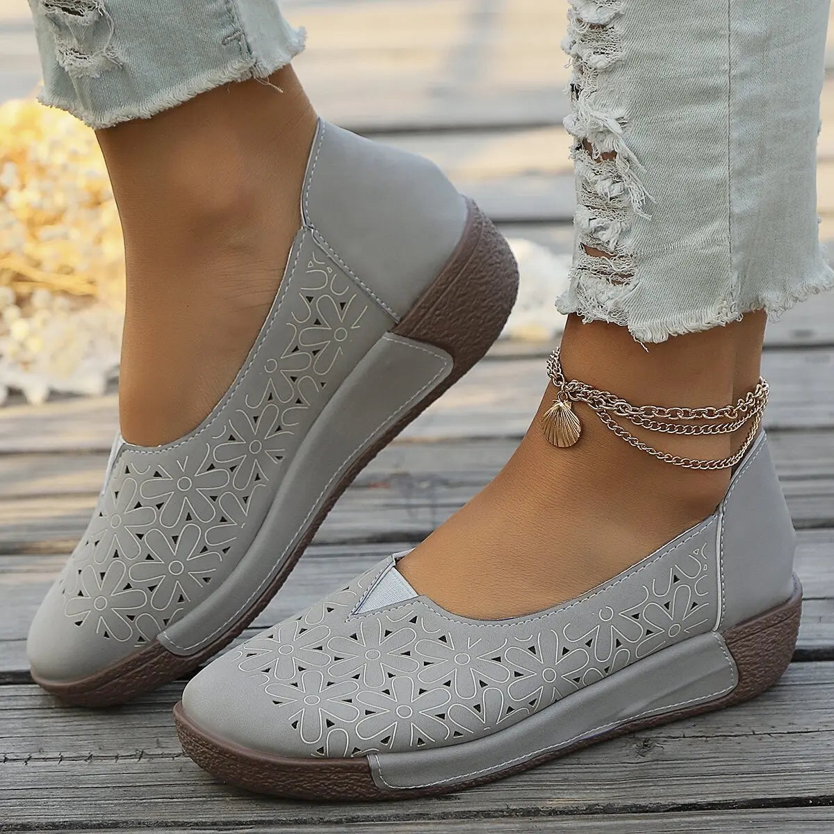 Dames Textured Zwarte Platform Loafers | Comfortabele Slip-On Schoenen voor Elke Dag 6