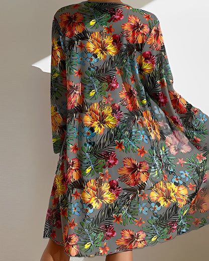 Dames Tropische Print Bikiniset met Cover-Up | Flatterend en Stijlvol Zomerbadmode 1