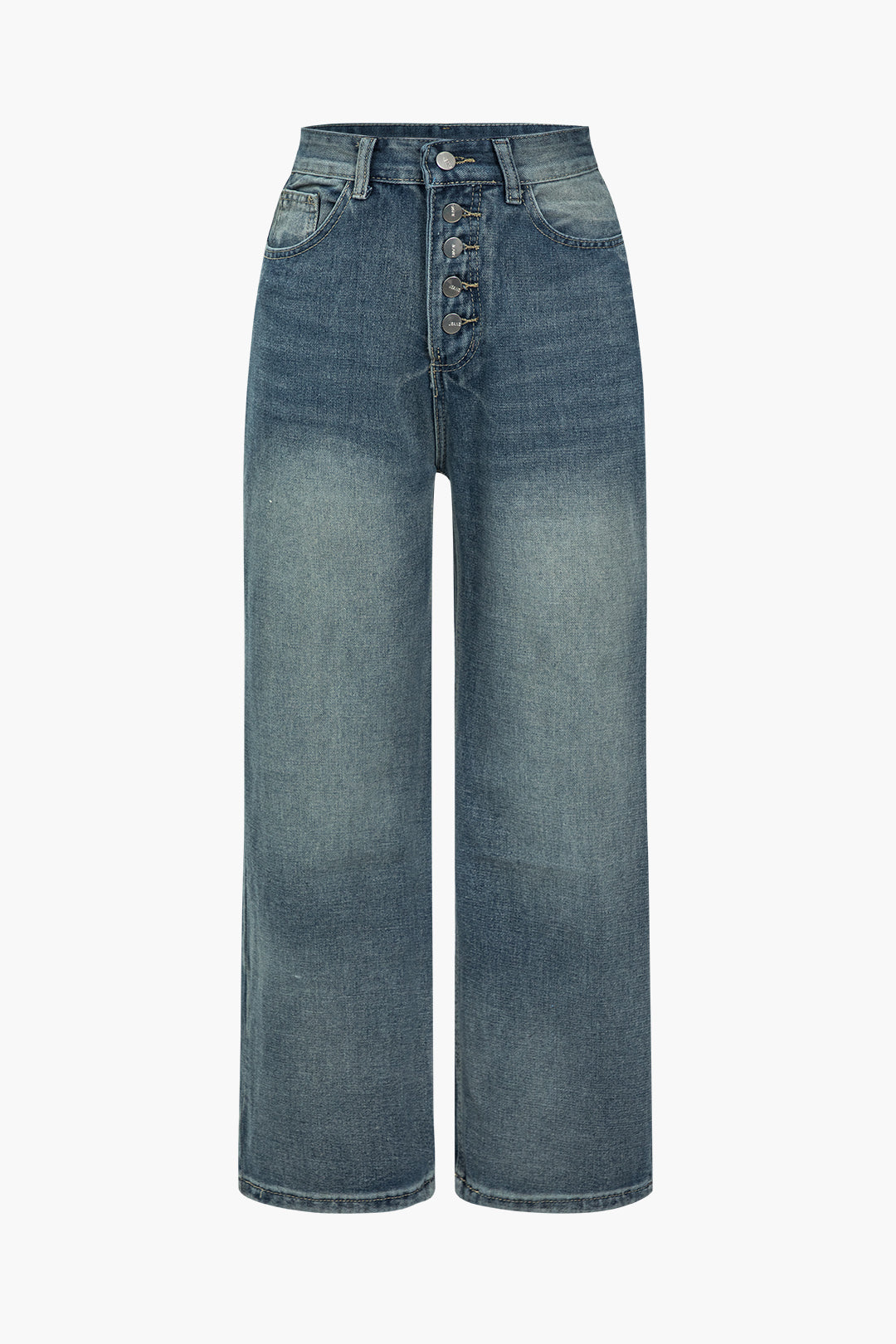 Dames Vervagende Denim Spijkerbroek | Retro Hoge Taille Flared Broek 0