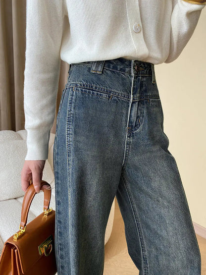 Dames Vintage Denim Flared Jeans | Tijdloos Comfortabele Wijde Pijpen Spijkerbroek 3