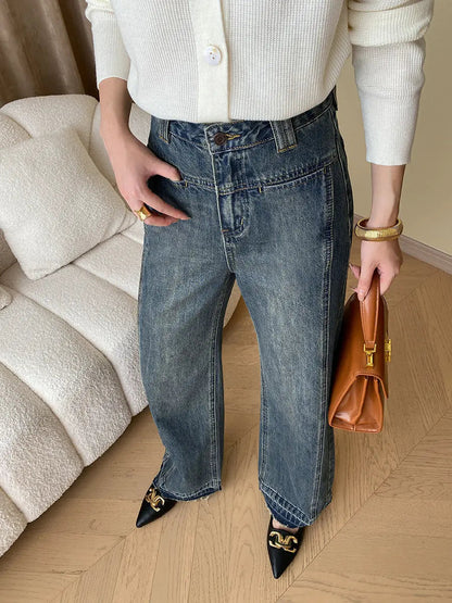 Dames Vintage Denim Flared Jeans | Tijdloos Comfortabele Wijde Pijpen Spijkerbroek 4
