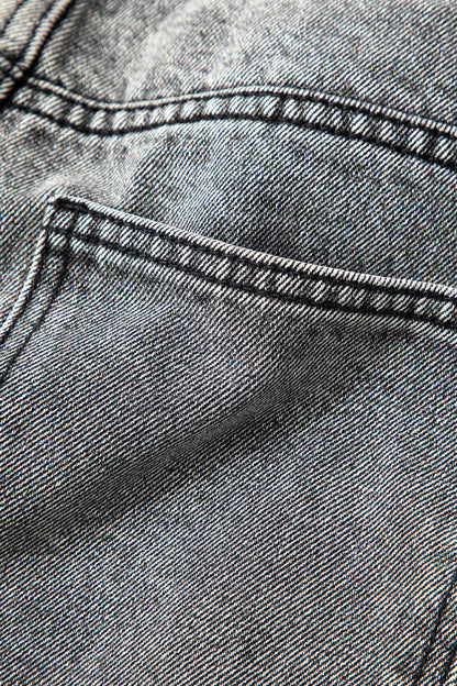 Dames Vintage Denim Spijkerbroek | Asymmetrische Taille Wijd Been Jeans 6