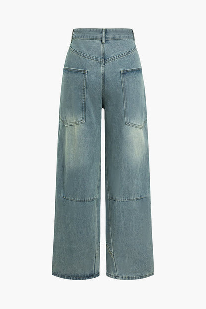 Dames Vintage Denim Spijkerbroek | Comfortabele Wijde Pijpen met Flatterende Pasvorm 1