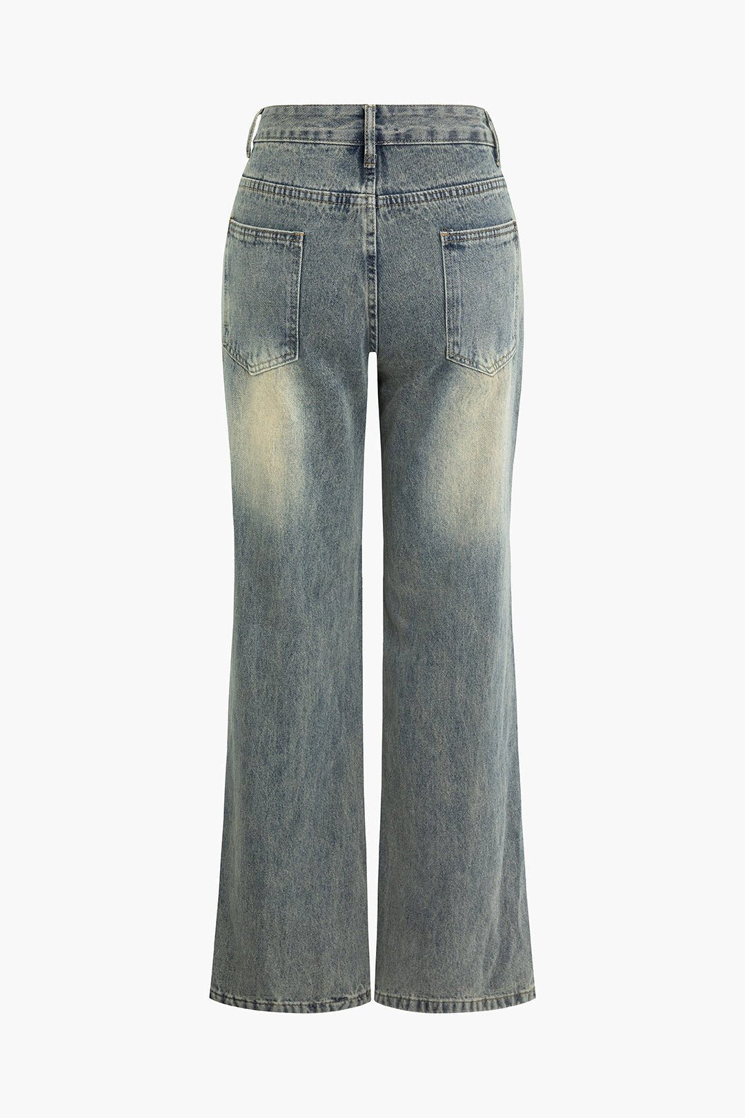 Dames Vintage Gewassen Spijkerbroek | Hoge Taille Met Distressed Knie-Rissen 1