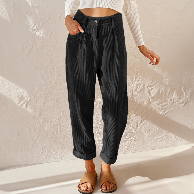 Dames Vintage Koordcomfortbroek | Tijdloze Relaxed Fit Casual Pantalon 5