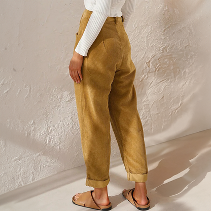 Dames Vintage Koordcomfortbroek | Tijdloze Relaxed Fit Casual Pantalon 6