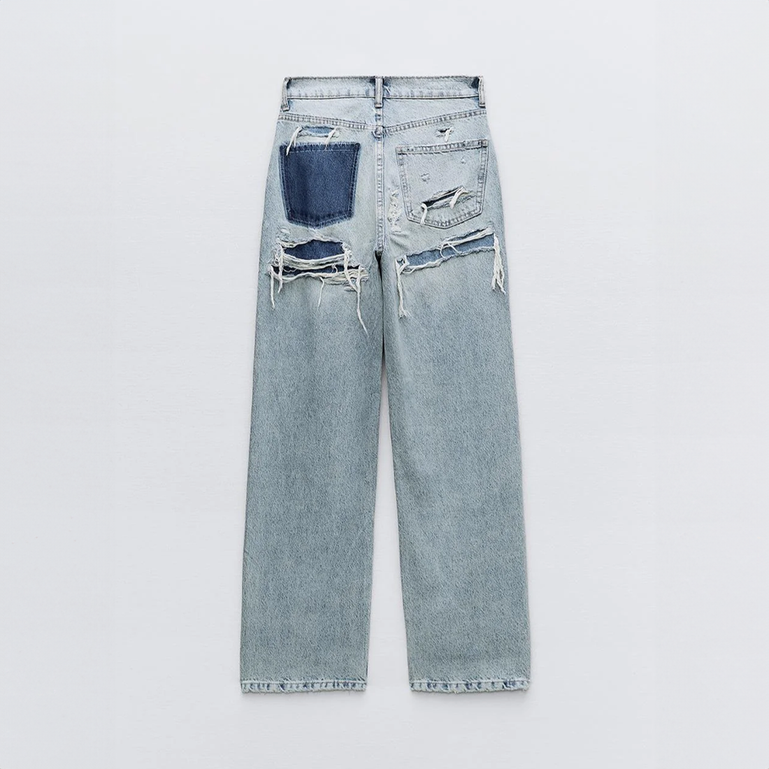 Dames Vintage Ripped Spijkerbroek | Hoge Taille Casual Jeans met Rechte Pijpen 2