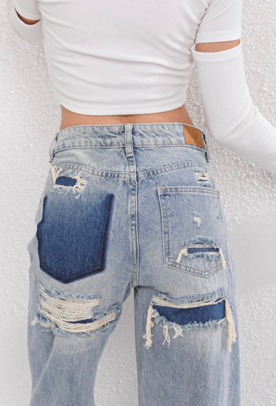 Dames Vintage Ripped Spijkerbroek | Hoge Taille Casual Jeans met Rechte Pijpen 3