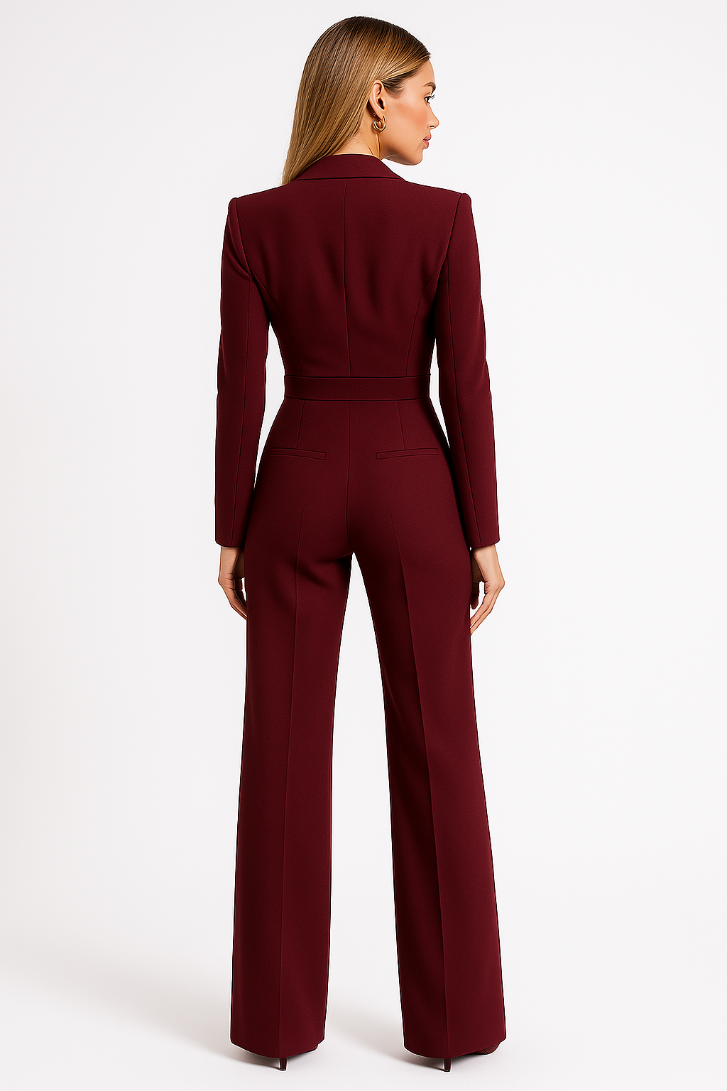 Dames Viscose Jumpsuit | Feestelijk Zwarte Diepe V-hals met Wijdvallende Pijpen 1