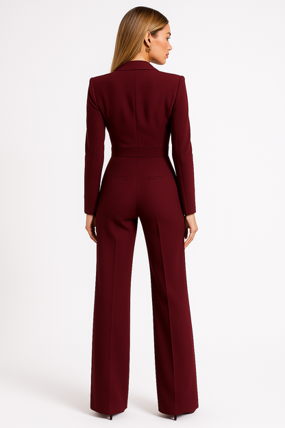 Dames Viscose Jumpsuit | Feestelijk Zwarte Diepe V-hals met Wijdvallende Pijpen 1