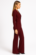 Dames Viscose Jumpsuit | Feestelijk Zwarte Diepe V-hals met Wijdvallende Pijpen 2
