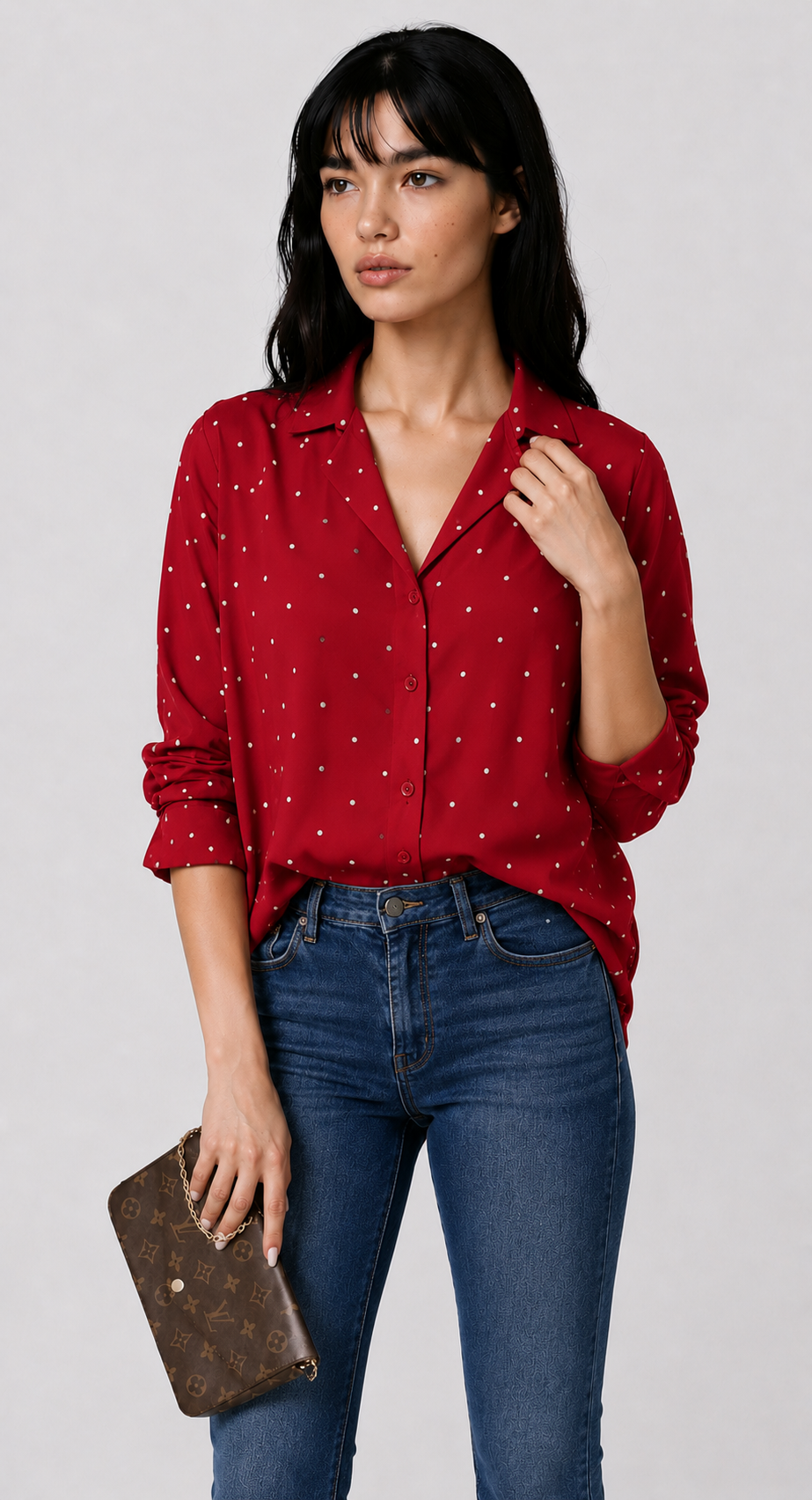 Dames Vrolijke Polkadot Blouse | Luchtig Modieus Casual Shirt 0