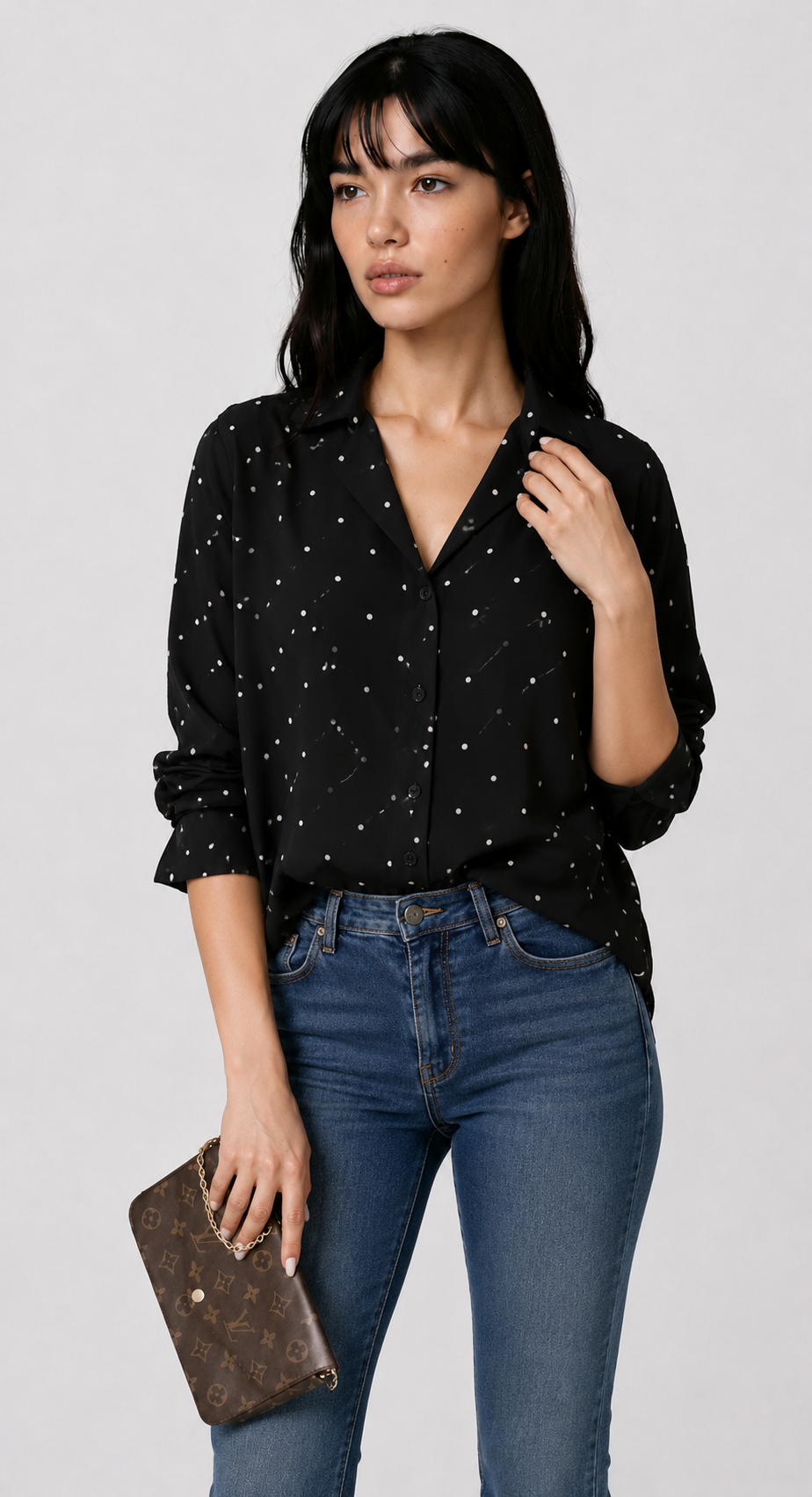 Dames Vrolijke Polkadot Blouse | Luchtig Modieus Casual Shirt 1