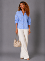 Dames Witte Katoenen Blouse | Luchtige V-Hals met Broderie voor Zomer 3