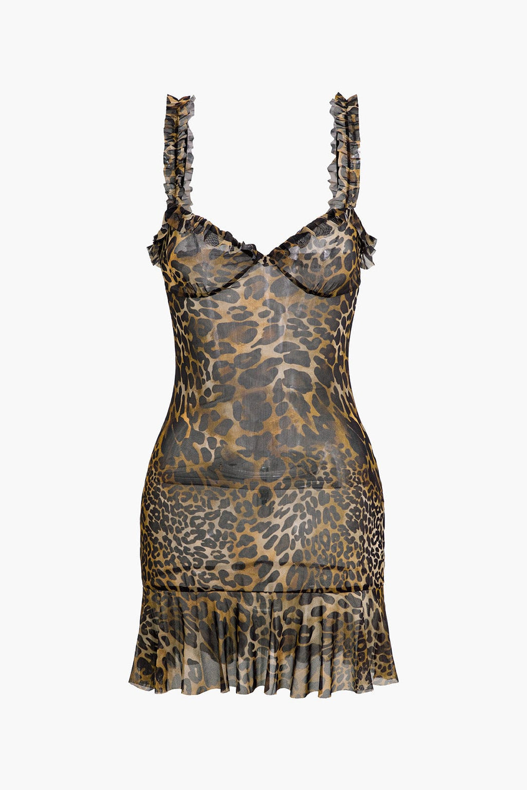 Dames Zachte Dierenprint Minikleed | Verleidelijk Figuuraccentuerend Jurk 0