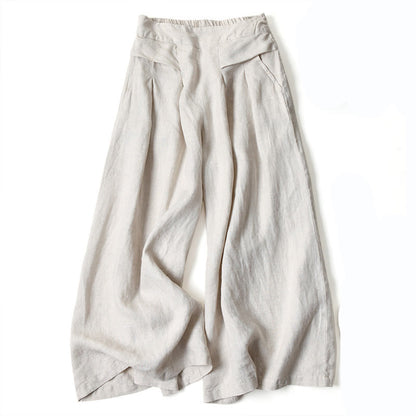 Dames Zachte Viscose Broek | Elegante Hoge Taille Wijde Pijpen Casual Pants 10