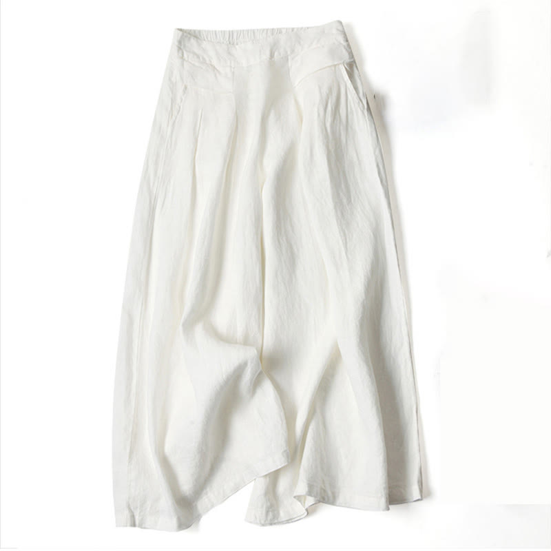 Dames Zachte Viscose Broek | Elegante Hoge Taille Wijde Pijpen Casual Pants 11