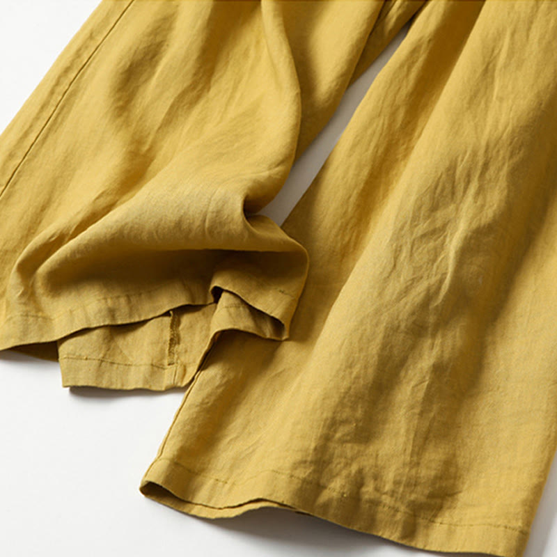 Dames Zachte Viscose Broek | Elegante Hoge Taille Wijde Pijpen Casual Pants 3