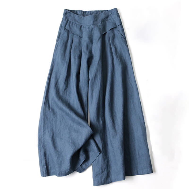 Dames Zachte Viscose Broek | Elegante Hoge Taille Wijde Pijpen Casual Pants 5