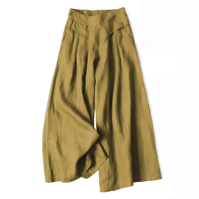 Dames Zachte Viscose Broek | Elegante Hoge Taille Wijde Pijpen Casual Pants 8